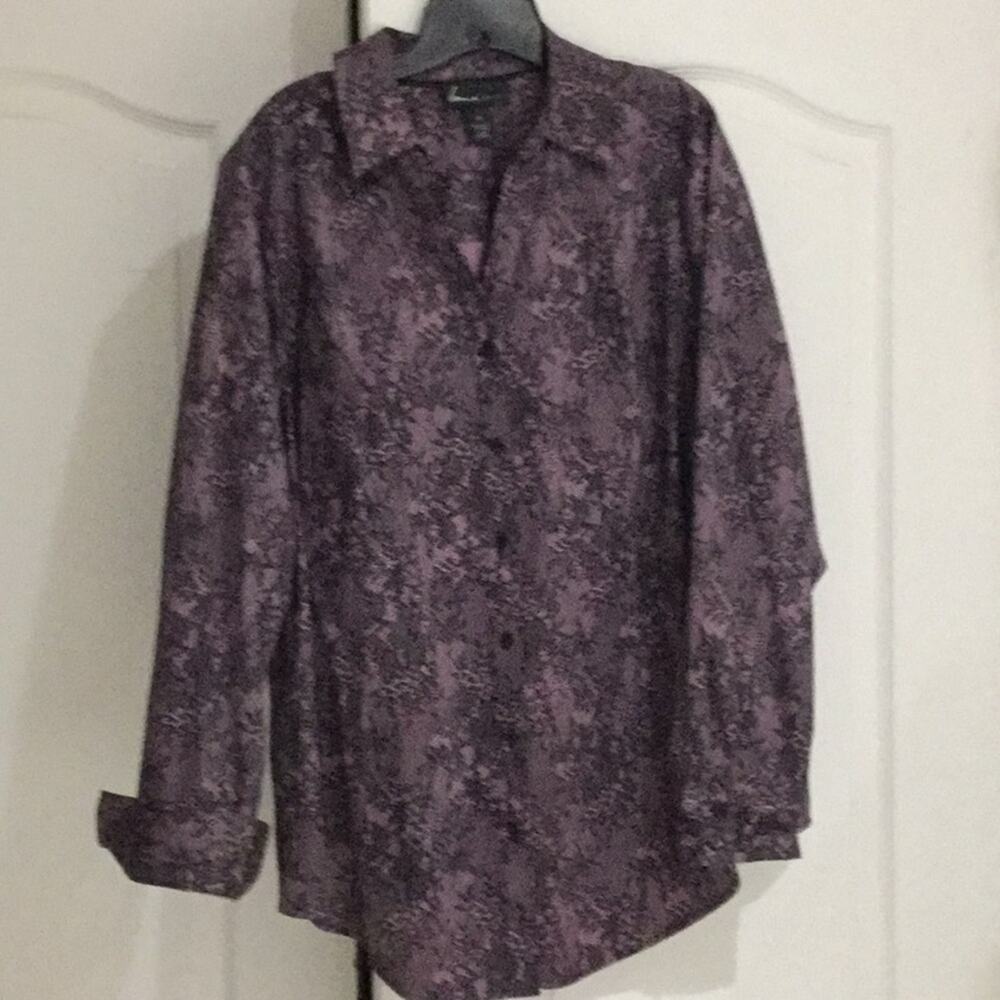 Lane Bryant 26 purple black blouse worn once